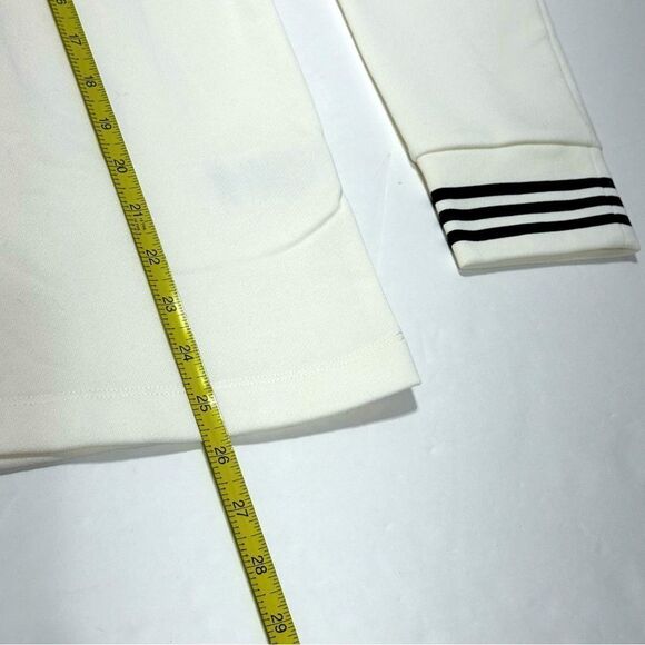 Nautica Ladies Quarter Zip Pullover Off White Blue Stripe Neck Boat XL - Picture 3 of 11